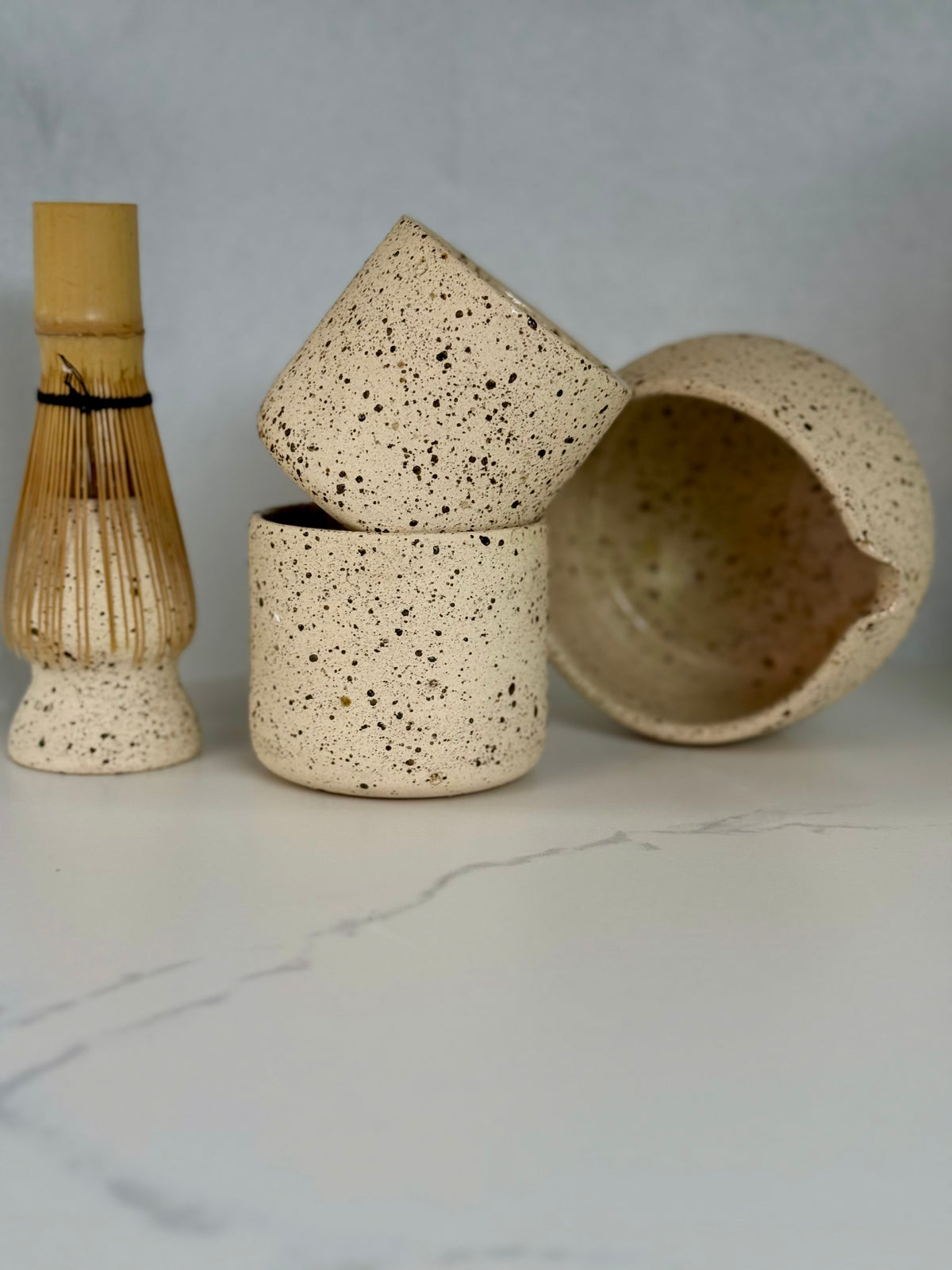 Zestaw matcha :matchawan, yunomi i kusenaoshi
